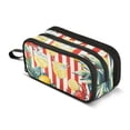 thumbnail image 1 of FORMRS Pencil Case with 3 Compartments Zipper Pouch, Elementary School Level and up, White Striped Lemon, 1 of 8