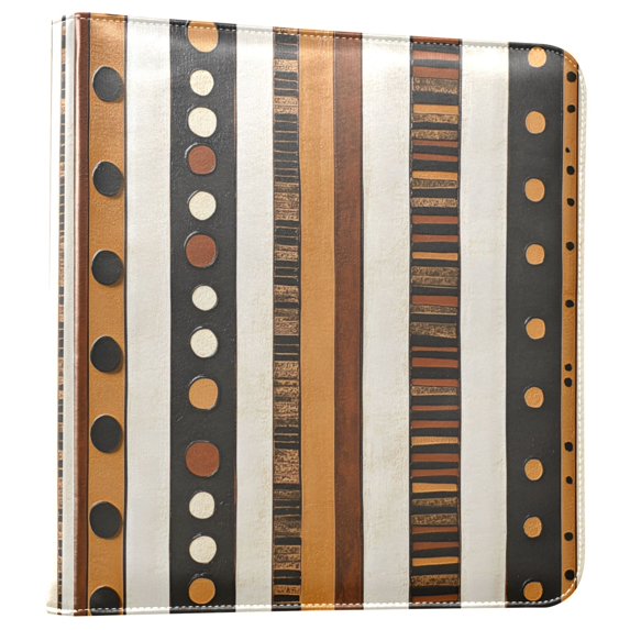 FORMRS 3 Ring Photo Album 4"x6" Self Adhesive Large Capacity PU Leather Cover, Abstract Dots