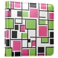 thumbnail image 1 of FORMRS 3 Ring Photo Album 4"x6" Self Adhesive Large Capacity PU Leather Cover, Abstract Geometric, 1 of 8