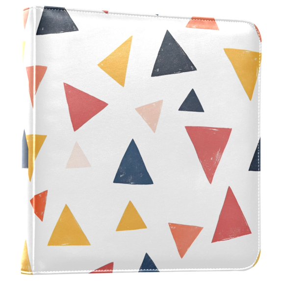 FORMRS 3 Ring Photo Album 4"x6" Self Adhesive Large Capacity PU Leather Cover, Abstract Triangles
