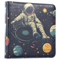thumbnail image 1 of FORMRS 3 Ring Photo Album 4"x6" Self Adhesive Large Capacity PU Leather Cover, Astronaut Space, 1 of 8