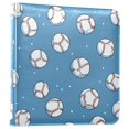 thumbnail image 1 of FORMRS 3 Ring Photo Album 4"x6" Self Adhesive Large Capacity PU Leather Cover, Baseballs Pattern, 1 of 8