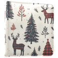 thumbnail image 1 of FORMRS 3 Ring Photo Album 4"x6" Self Adhesive Large Capacity PU Leather Cover, Beige Christmas Forest, 1 of 7