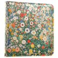 thumbnail image 1 of FORMRS 3 Ring Photo Album 4"x6" Self Adhesive Large Capacity PU Leather Cover, Beige Floral Garden, 1 of 8