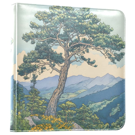 FORMRS 3 Ring Photo Album 4"x6" Self Adhesive Large Capacity PU Leather Cover, Beige Mountain