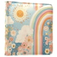 thumbnail image 1 of FORMRS 3 Ring Photo Album 4"x6" Self Adhesive Large Capacity PU Leather Cover, Beige Rainbow Clouds, 1 of 8