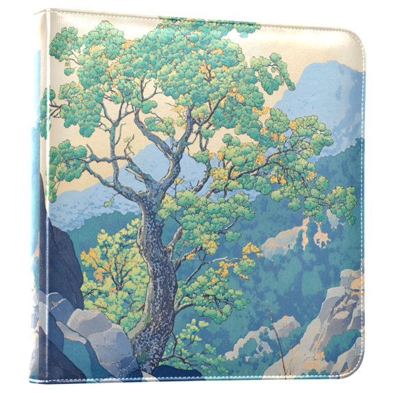 FORMRS 3 Ring Photo Album 4"x6" Self Adhesive Large Capacity PU Leather Cover, Beige Tree