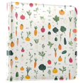 thumbnail image 1 of FORMRS 3 Ring Photo Album 4"x6" Self Adhesive Large Capacity PU Leather Cover, Beige Vegetables Pattern, 1 of 8