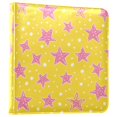 thumbnail image 1 of FORMRS 3 Ring Photo Album 4"x6" Self Adhesive Large Capacity PU Leather Cover, Big Pink Stars Pattern, 1 of 8