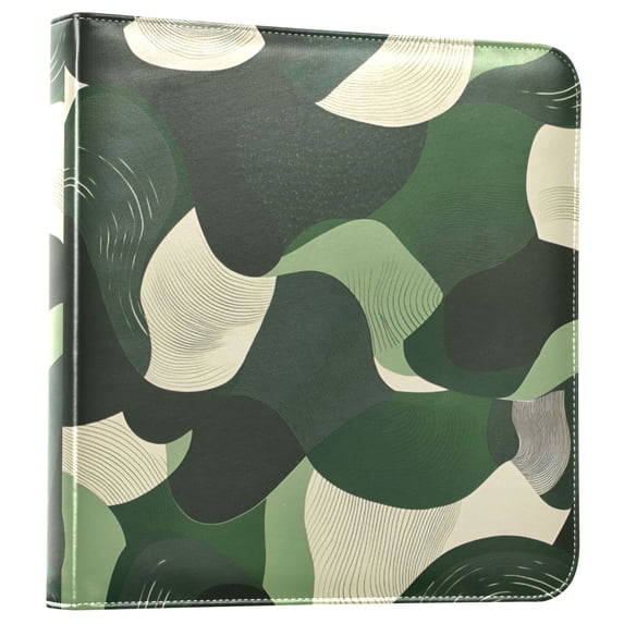 FORMRS 3 Ring Photo Album 4"x6" Self Adhesive Large Capacity PU Leather Cover, Black Abstract