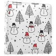 thumbnail image 1 of FORMRS 3 Ring Photo Album 4"x6" Self Adhesive Large Capacity PU Leather Cover, Black Cartoon Snowmen, 1 of 8