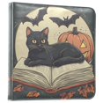 thumbnail image 1 of FORMRS 3 Ring Photo Album 4"x6" Self Adhesive Large Capacity PU Leather Cover, Black Halloween Cat, 1 of 8