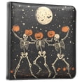 thumbnail image 1 of FORMRS 3 Ring Photo Album 4"x6" Self Adhesive Large Capacity PU Leather Cover, Black Halloween Dancing Skeleton, 1 of 7