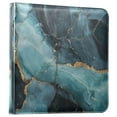 thumbnail image 1 of FORMRS 3 Ring Photo Album 4"x6" Self Adhesive Large Capacity PU Leather Cover, Black Marble, 1 of 8