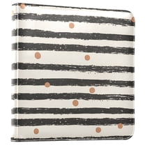 FORMRS 3 Ring Photo Album 4"x6" Self Adhesive Large Capacity PU Leather Cover, Black Stripes
