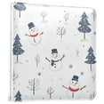 thumbnail image 1 of FORMRS 3 Ring Photo Album 4"x6" Self Adhesive Large Capacity PU Leather Cover, Blue Cartoon Snowmen, 1 of 8