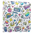 thumbnail image 1 of FORMRS 3 Ring Photo Album 4"x6" Self Adhesive Large Capacity PU Leather Cover, Blue Doodle Pattern, 1 of 8
