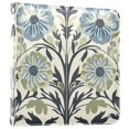 thumbnail image 1 of FORMRS 3 Ring Photo Album 4"x6" Self Adhesive Large Capacity PU Leather Cover, Blue Floral Pattern, 1 of 8