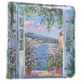 thumbnail image 1 of FORMRS 3 Ring Photo Album 4"x6" Self Adhesive Large Capacity PU Leather Cover, Blue Floral Window, 1 of 7