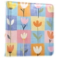 thumbnail image 1 of FORMRS 3 Ring Photo Album 4"x6" Self Adhesive Large Capacity PU Leather Cover, Blue Flowers, 1 of 8