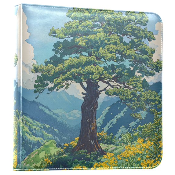 FORMRS 3 Ring Photo Album 4"x6" Self Adhesive Large Capacity PU Leather Cover, Blue Mountain