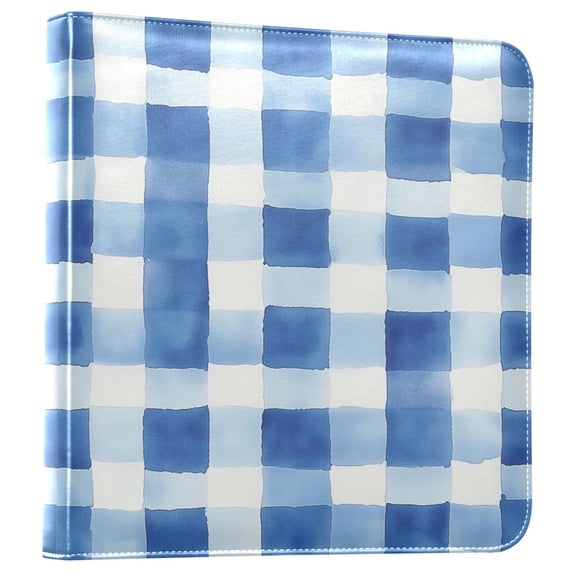 FORMRS 3 Ring Photo Album 4"x6" Self Adhesive Large Capacity PU Leather Cover, Blue Plain