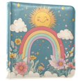 thumbnail image 1 of FORMRS 3 Ring Photo Album 4"x6" Self Adhesive Large Capacity PU Leather Cover, Blue Rainbow, 1 of 8