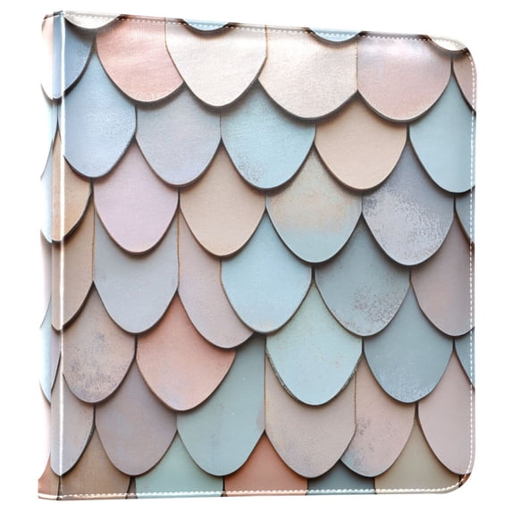 FORMRS 3 Ring Photo Album 4"x6" Self Adhesive Large Capacity PU Leather Cover, Blue Shimmering Pattern