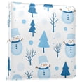 thumbnail image 1 of FORMRS 3 Ring Photo Album 4"x6" Self Adhesive Large Capacity PU Leather Cover, Blue Simple Cartoon Snowmen, 1 of 8