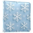 thumbnail image 1 of FORMRS 3 Ring Photo Album 4"x6" Self Adhesive Large Capacity PU Leather Cover, Blue Snowflake, 1 of 8