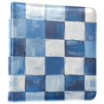 thumbnail image 1 of FORMRS 3 Ring Photo Album 4"x6" Self Adhesive Large Capacity PU Leather Cover, Blue and Gray Plaid Pattern, 1 of 8