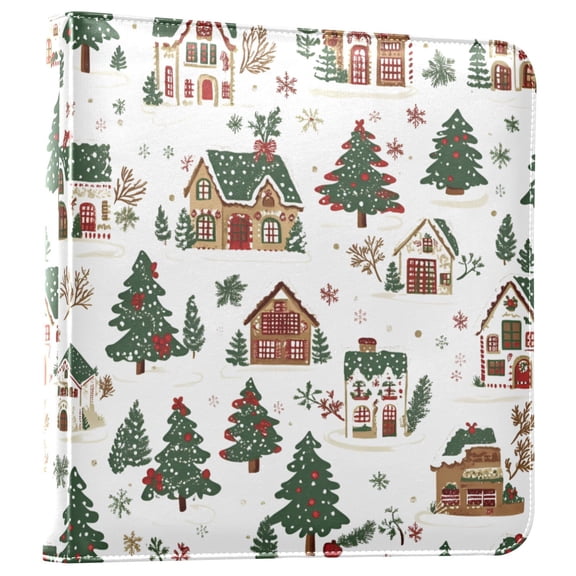 FORMRS 3 Ring Photo Album 4"x6" Self Adhesive Large Capacity PU Leather Cover, Brown Christmas House