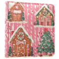 thumbnail image 1 of FORMRS 3 Ring Photo Album 4"x6" Self Adhesive Large Capacity PU Leather Cover, Brown Gingerbread Houses, 1 of 8