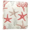 thumbnail image 1 of FORMRS 3 Ring Photo Album 4"x6" Self Adhesive Large Capacity PU Leather Cover, Brown Starfish, 1 of 8