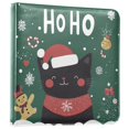 thumbnail image 1 of FORMRS 3 Ring Photo Album 4"x6" Self Adhesive Large Capacity PU Leather Cover, Christmas Cat, 1 of 8