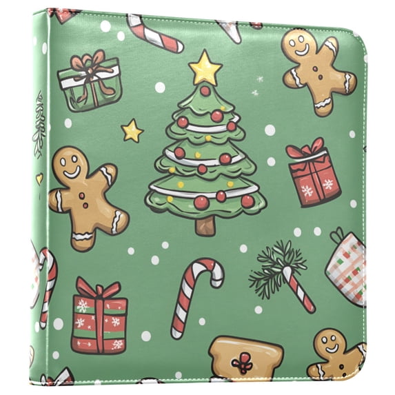 FORMRS 3 Ring Photo Album 4"x6" Self Adhesive Large Capacity PU Leather Cover, Christmas Cookies