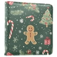 thumbnail image 1 of FORMRS 3 Ring Photo Album 4"x6" Self Adhesive Large Capacity PU Leather Cover, Christmas Gingerbread, 1 of 8