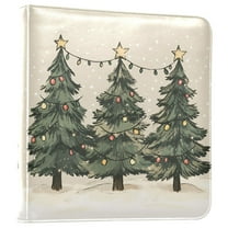 FORMRS 3 Ring Photo Album 4"x6" Self Adhesive Large Capacity PU Leather Cover, Christmas Stars