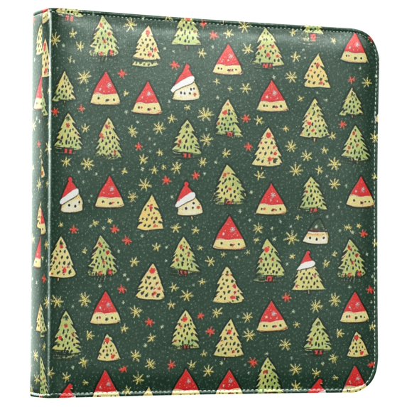 FORMRS 3 Ring Photo Album 4"x6" Self Adhesive Large Capacity PU Leather Cover, Christmas Tree