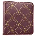 thumbnail image 1 of FORMRS 3 Ring Photo Album 4"x6" Self Adhesive Large Capacity PU Leather Cover, Circular Gold Pattern, 1 of 8