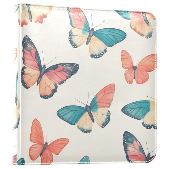 FORMRS 3 Ring Photo Album 4"x6" Self Adhesive Large Capacity PU Leather Cover, Colorful Butterflies