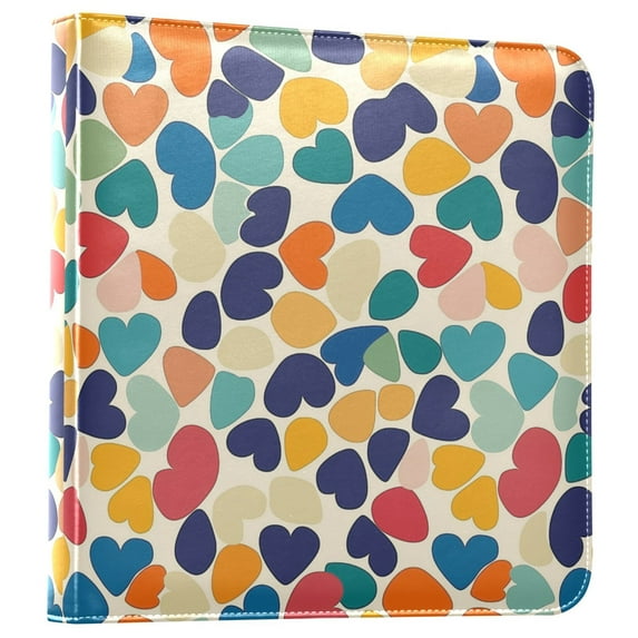 FORMRS 3 Ring Photo Album 4"x6" Self Adhesive Large Capacity PU Leather Cover, Colorful Clover Pattern
