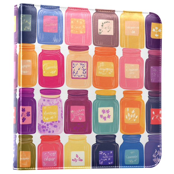 FORMRS 3 Ring Photo Album 4"x6" Self Adhesive Large Capacity PU Leather Cover, Colorful Jars