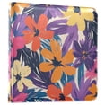 thumbnail image 1 of FORMRS 3 Ring Photo Album 4"x6" Self Adhesive Large Capacity PU Leather Cover, Colorful Painted Flowers Pattern, 1 of 8