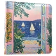 thumbnail image 1 of FORMRS 3 Ring Photo Album 4"x6" Self Adhesive Large Capacity PU Leather Cover, Colorful Seaside, 1 of 8