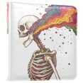 thumbnail image 1 of FORMRS 3 Ring Photo Album 4"x6" Self Adhesive Large Capacity PU Leather Cover, Colorful Skeleton, 1 of 8