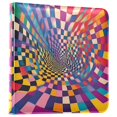thumbnail image 1 of FORMRS 3 Ring Photo Album 4"x6" Self Adhesive Large Capacity PU Leather Cover, Colorful Wavy Plaid, 1 of 8