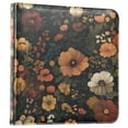 thumbnail image 1 of FORMRS 3 Ring Photo Album 4"x6" Self Adhesive Large Capacity PU Leather Cover, Dark Floral Pattern, 1 of 8