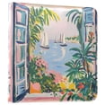 thumbnail image 1 of FORMRS 3 Ring Photo Album 4"x6" Self Adhesive Large Capacity PU Leather Cover, Floral Seaside, 1 of 8