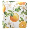 thumbnail image 1 of FORMRS 3 Ring Photo Album 4"x6" Self Adhesive Large Capacity PU Leather Cover, Floral Watercolor Oranges, 1 of 8